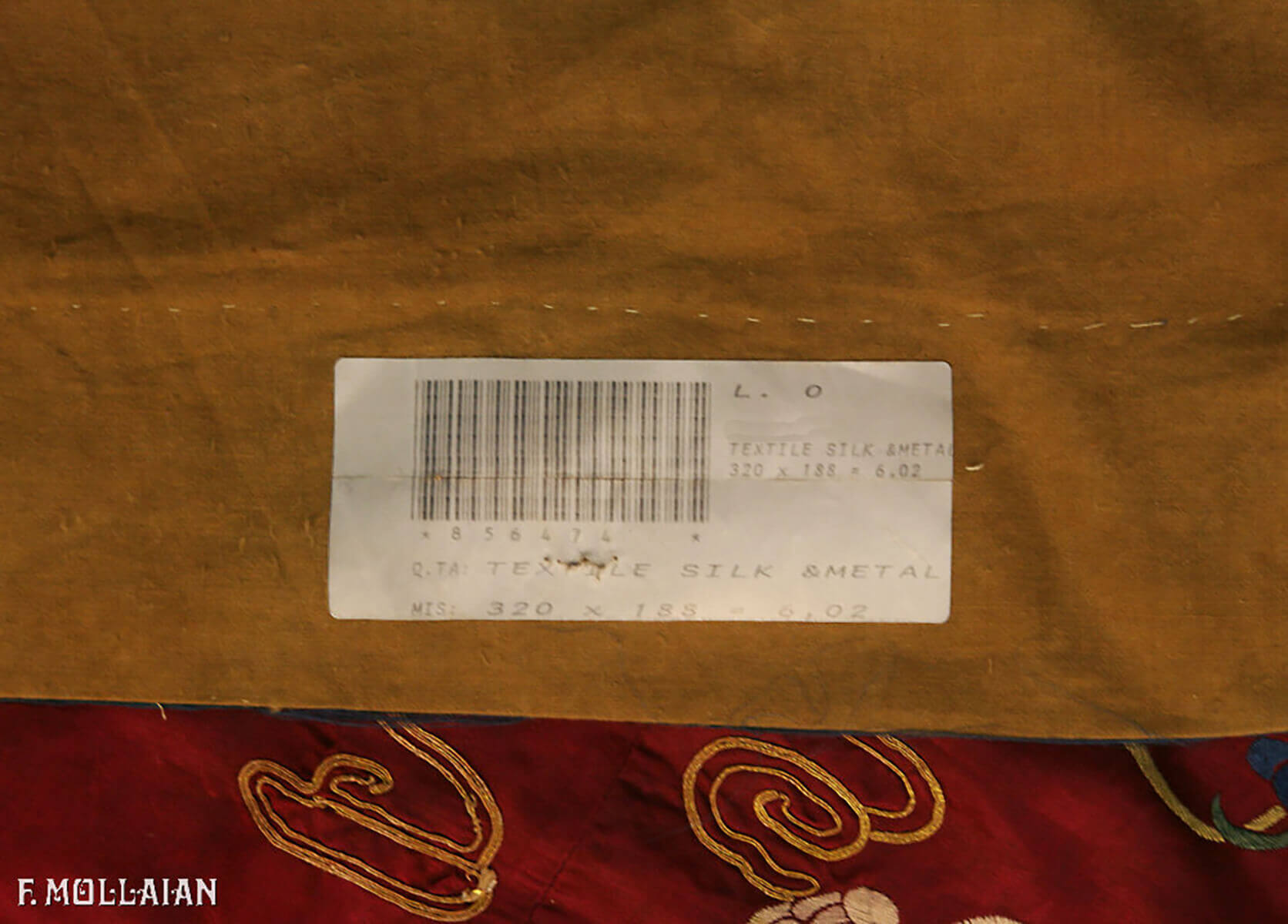 Chinese Imperial Signed Antique Silk and Metal Thread Embroidery (Immortals and Fu Dog) (320x188 cm)